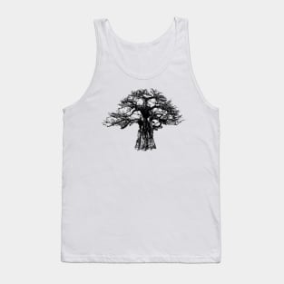 Baobab Tree in Black and White Tank Top